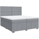 Maison Chic Box spring postelja - Vzmetna postelja z vzmetnico svetlo siva 200x200 cm blago SL24111, (21891291) | Shoptok.si