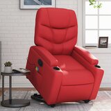 Maison Chic masažni naslanjač - Relax naslanjač s funkcijo vstajanja rdeče umetno usnje, (22062296) | Shoptok.si