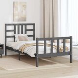  Uzglavlje za krevet sivo 141 x 4 x 100 cm od masivne borovine | Eponuda.com