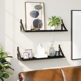 Maison Chic 2 kosi Stenske Police - Viseče police črne 60x15x15,5 cm, (21793363) | Shoptok.si