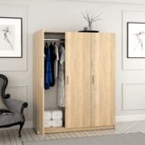 Kondela 3-vratna omara, hrast sonoma, GREEN | Shoptok.si