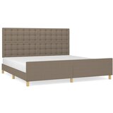 vidaXL Okvir za krevet s uzglavljem smeđesivi 200 x 200 cm od tkanine Cijene