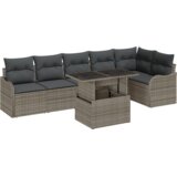vidaXL 7-dijelni Vrtni Sofa Set s Jastučićima Sivi Poli Ratan | shoptok.hr