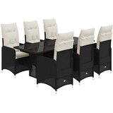  7-dijelni vrtni bistro set od poliratana s jastucima crni | Eponuda.com