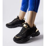 Gemre Black sneakers with gold accent Lodgeville | Shoptok.si