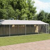  Kavez za pse s krovom i vratima sivi 10x2x2 m pocinčani čelik | shoptok.hr