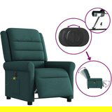 vidaXL Električni masažni naslanjač temno zeleno blago | Shoptok.si
