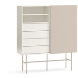 Teulat Bež/krem visoka komoda s kliznim vratima 120x140 cm Nube – | shoptok.hr