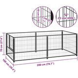 vidaXL kavez za pse crni 200 x 100 x 70 cm čelični | shoptok.hr