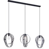 QAZQA Smart hanglamp zwart langwerpig 3-lichts incl. Wifi G95 - Indu Cene