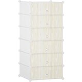 HOMCOM Prostorsko varčna modularna omara za čevlje, 6 kock 45x35x17cm iz PP plastike in jekla, 49x36,5x108cm, bela, (20746069) Cene