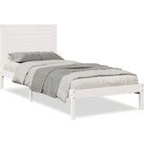 vidaXL Daljši posteljni okvir brez vzmetnice bel 90x210 cm trden les | Shoptok.si
