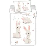 Bombažna otroška posteljnina za otroško posteljico 100x135 cm Bunnies –