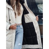 DStreet Kurtka damska przejściowa ELEGANTI długa z kapturem biało-szara | Shoptok.si