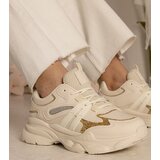 Gemre Beige women's sports sneakers with glitter Maleda | shoptok.hr