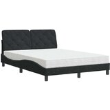 vidaXL Postelja z vzmetnico črna 140x200 cm žamet | Shoptok.si