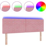  LED uzglavlje s dijamantnim gumbima ružičasto 80 cm baršun | shoptok.hr