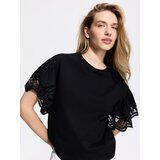 Reserved Bluza s ukrasnim rukavima - crno | shoptok.hr