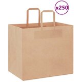  Papirnate vrećice 250 kom s ručkama smeđe 32x22x28 cm | shoptok.hr