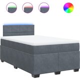 vidaXL Box spring postelja z vzmetnico temno siv 120x190 cm žamet, (21304694) Cene