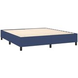 vidaXL Krevet box spring s madracem LED plavi 160x200 cm od tkanine | shoptok.hr