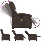 Električni masažni naslonjač od umjetne kože smeđi | shoptok.hr
