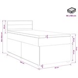  Boxspring krevet s madracem Tamnosiva 90 x 190 cm Tkanina 191 x 91.5 x 88 cm | Shoptok.si