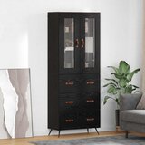  Visoki ormar s policom 2 pcs Crni hrast Konstruirano drvo | shoptok.hr