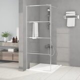 Pregrada za tuš srebrna 80 x 195 cm s prozirnim staklom ESG Cijene