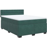 vidaXL Krevet s oprugama i madracem tamnozeleni 160x200 cm baršunasti | shoptok.hr