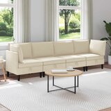  Set namještaja za dnevni boravak 4 pcs Krem Tkanina | shoptok.hr