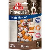 8in1 3 + 1 gratis! Triple Flavour priboljški za pse - žvečilne kosti XS 4 x 21 kosov