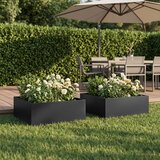  Vrtna saksija 2 kom. Crna 60 x 60 x 20 cm Čelična vrata | shoptok.hr