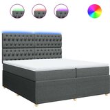  Krevet s oprugama i madracem tamnosivi 200 x 200 cm od tkanine | shoptok.hr