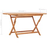  Sklopivi vrtni stol 160 x 80 x 75 cm od masivne tikovine | shoptok.hr