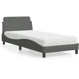vidaXL Postelja z vzmetnico temno siva 90x200 cm blago Cene