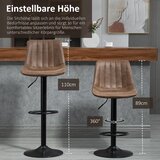  Set od 2 barske stolice u retro stilu uključujući oslonac za noge podesiva visina plinski podizač smeđa + crna | shoptok.hr