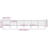  Vrtna ograda s vrhom koplja Čelik 1070x150 cm Crna | shoptok.hr
