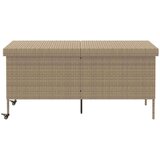 vidaXL Vrtna kutija za pohranu s kotačima bež 160x55x75 cm poliratan | shoptok.hr
