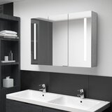 Furnova LED kopalniška omarica z ogledalom betonsko siva 89x14x62 cm, (21947202) | Shoptok.si