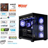 MEGA Računalnik MT S5 R7-7800X3D/RTX5070/32GB-DDR5/2TB/750W/Brez OS/črna RGB + Estetski napajalni kabli [Vijolična / Črna], (5000490899) Cene