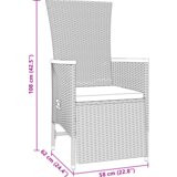 vidaXL 3-delni vrtni jedilni set z blazinami siva poli ratan | Shoptok.si
