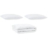 vidaXL Odeja z blazino 3 pcs Bela Mikrofibra, (5000064873) | Shoptok.si