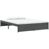  Okvir za krevet od masivnog drva sivi 135 x 190 cm bračni | shoptok.hr