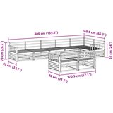 Set vanjskih sofa 8 kom. Prirodna Čvrsto drvo akacije Smeđa 406 x 168,5 x 73 cm | shoptok.hr