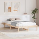 vidaXL Posteljni okvir z nočnimi omaricami Rjava 140 x 190 cm Rjava Cene