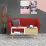  Stolić za kavu bijeli i boja hrasta 100 x 49,5 x 43 cm iverica | shoptok.hr