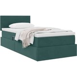  Postelja s shranjevanjem Temno zelena 90 x 200 cm Žamet, (5000099938) | Shoptok.si