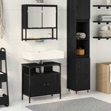  Set namještaja za kupaonicu Zidne 2 pcs Crna Konstruirano drvo | shoptok.hr