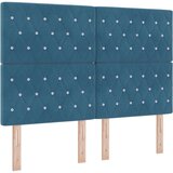 vidaXL Kutna Odbojna Krevet s Madracem Tamnoplava 160x200 cm Baršun | shoptok.hr